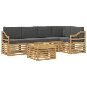 vidaXL Ensemble de canapés d'extérieur 6 Pièces Blanc et anthracite