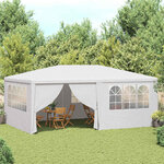 vidaXL Tente de réception et parois latérales 4x6 m Blanc 90 g/m²