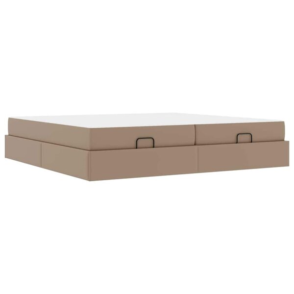 vidaXL Cadre de lit avec matelas Cappuccino 200 x 200 cm Faux cuir