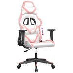 vidaXL Chaise de jeu Blanc et rose Similicuir