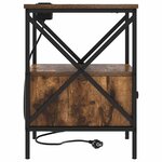 vidaXL Cabinet de chevet avec tiroir Chêne fumé 41 5 x 40 5 x 55 cm