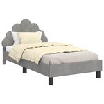 vidaXL Cadre de lit pour enfants avec tête de lit Gris clair Velours