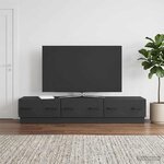vidaXL Meuble TV avec tiroir Noir 147 x 34 5 x 27 cm Bois d'ingénierie