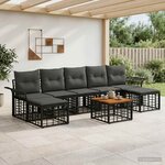vidaXL Ensemble de canapés d'extérieur 8 pc Noir et Gris foncé