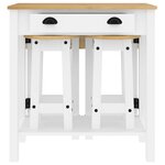 vidaXL Ensemble de bar 3 Pièces blanc bois de pin massif