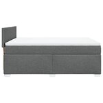 vidaXL Sommier à lattes de lit avec matelas Gris foncé 160x200cm Tissu