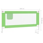 vidaXL Barrière de sécurité de lit d'enfant Vert 180x25 cm Tissu