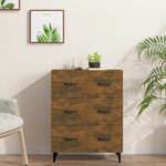 vidaXL Buffet chêne fumé 69 5x34x90 cm bois d'ingénierie