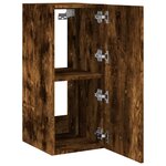 vidaXL Meuble TV mural avec lumières LED chêne fumé 30 5x35x70 cm