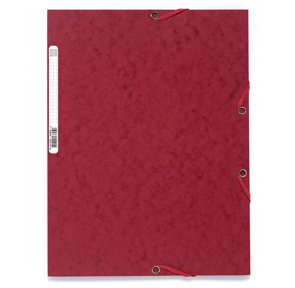 Chemise 3 rabats +elast A4 carte cerise x 25 EXACOMPTA