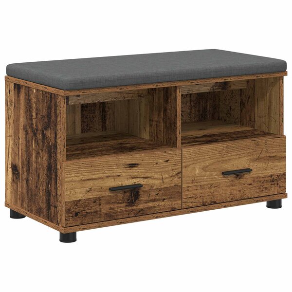 vidaXL Banc d'entrée avec coussin Bois ancien 80 x 38 x 46 cm
