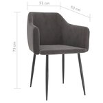 vidaXL Chaises à manger lot de 2 Gris foncé Velours