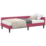 vidaXL Cadre de lit d'angle avec matelas 2 pc Bordeaux 90 x 190 cm