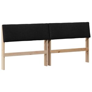 vidaXL Tête de lit capitonnée Noir 200 cm Pin massif