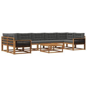 vidaXL Ensemble de canapés d'extérieur 8 Pièces Naturel et Anthracite