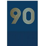 Carte D'anniversaire 90 Ans En Or - Bleu Marine - A Message - Pour Homme Et Femme - 11 5 X 17 Cm - Draeger paris