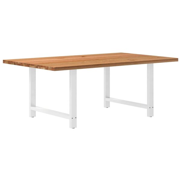 vidaXL Table à manger marron clair bois de chêne massif rectangulaire