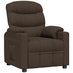 vidaXL Fauteuil inclinable en tissu marron foncé