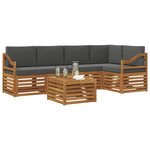 vidaXL Ensemble de canapé d'angle 6 Pièces Naturel et Anthracite