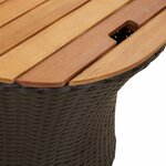 vidaXL Tables d'appoint de jardin 2 Pièces dessus en bois noir poly rotin