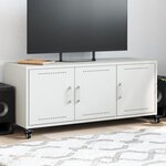 vidaXL Meuble TV blanc 100 5x39x43 5 cm acier