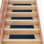 vidaXL Tapis d'escalier autocollants 30 pièces 76 x 20 cm Bleu marine Rectangulaire