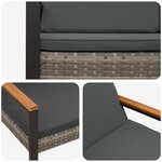 vidaXL Banc extérieur 2 -Seater 107 x 61 x 80 cm polyrotin