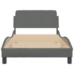 vidaXL Cadre de lit avec tête de lit Gris foncé 100x200 cm Tissu