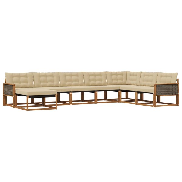 vidaXL Ensemble de canapés d'extérieur 8 Pièces Naturel et Beige