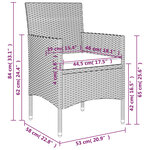 vidaXL Mobilier de salle à manger de jardin coussins 7Pièces Gris et noir