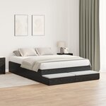 vidaXL Cadre de lit de rangement Chêne noir 140x190 cm