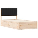 vidaXL Cadre de lit avec tête de lit rembourrée Noir 100 x 200 cm
