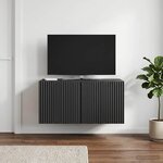 vidaXL Meuble TV mural Noir 59 5 x 41 x 30 cm Bois d'ingénierie