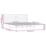 vidaXL Cadre de lit métal sans matelas et tête de lit blanc 200x200 cm