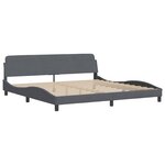 vidaXL Cadre de lit avec lumières LED gris foncé 200x200 cm velours