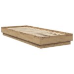 vidaXL Cadre de lit avec LED Chêne artisanal 80 x 200 cm