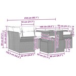 vidaXL Ensemble de Canapé de Jardin 7 pièces avec Coussins en Rotin Poly Gris Clair