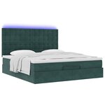 VidaXL Cadre de lit ottoman avec matelas vert foncé 180x200cm velours
