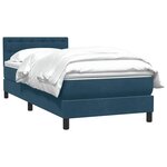 vidaXL Sommier à lattes de lit et matelas bleu foncé 80x210 cm velours