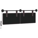 vidaXL Tête de lit suspendue Avec lumière LED Marron foncé Tissu