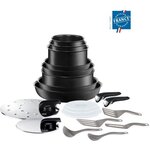 TEFAL L6549802 Ingenio Performance Batterie de cuisine 20p, Revêtement antiadhésif, Tous feux + induction + four, Fabriqué en France