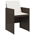 vidaXL Ensemble à manger de jardin et coussins 9 Pièces marron poly rotin