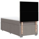vidaXL Sommier à lattes de lit avec matelas Taupe 90x200 cm Tissu
