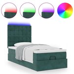vidaXL Cadre de lit ottoman avec matelas vert foncé 90x200 cm velours