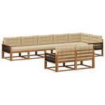 vidaXL Ensemble de canapés d'extérieur 8 Pièces Naturel et Beige