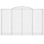 vidaXL Paniers à gabions arqués 2 Pièces 300x50x180/200 cm fer galvanisé