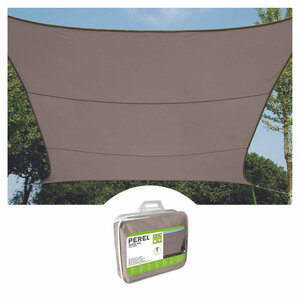 Perel Voile d'ombrage  hydrofuge  2 x 3 m  160 g/m²  polyester  rectangulaire  taupe
