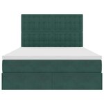 vidaXL Lit avec rangement et LED Vert foncé 140 x 200 cm Velours