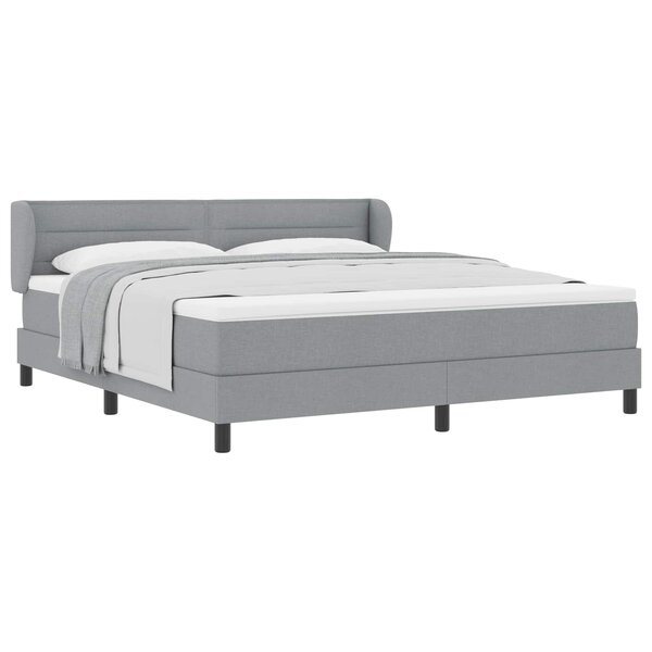 vidaXL Lit à ressorts avec matelas Gris clair 180 x 200 cm tissu