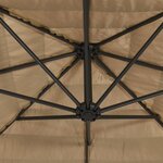 vidaXL Parasol de jardin avec LED et mât en acier marron 268x268x226cm